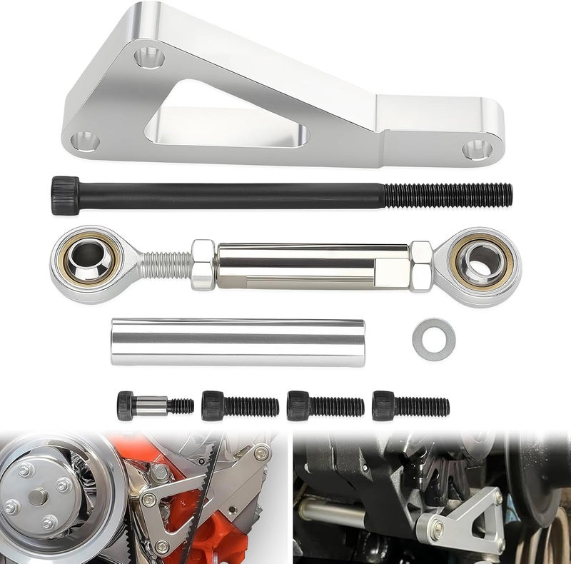 ISINLASSO Adjustable Alternator Bracket Kit Compatible with Chevy SBC 305 327 350 383 5.0L 5.7L V8 1962-2002 with Long Water Pump V-Belt System–Aluminum Alternator Mounting Bracket for Small Block Chevy - Image 1